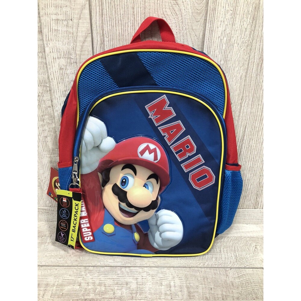 Nintendo Super Mario Bros. 17" Backpack Book Bag with padded Laptop Sleeve NWT